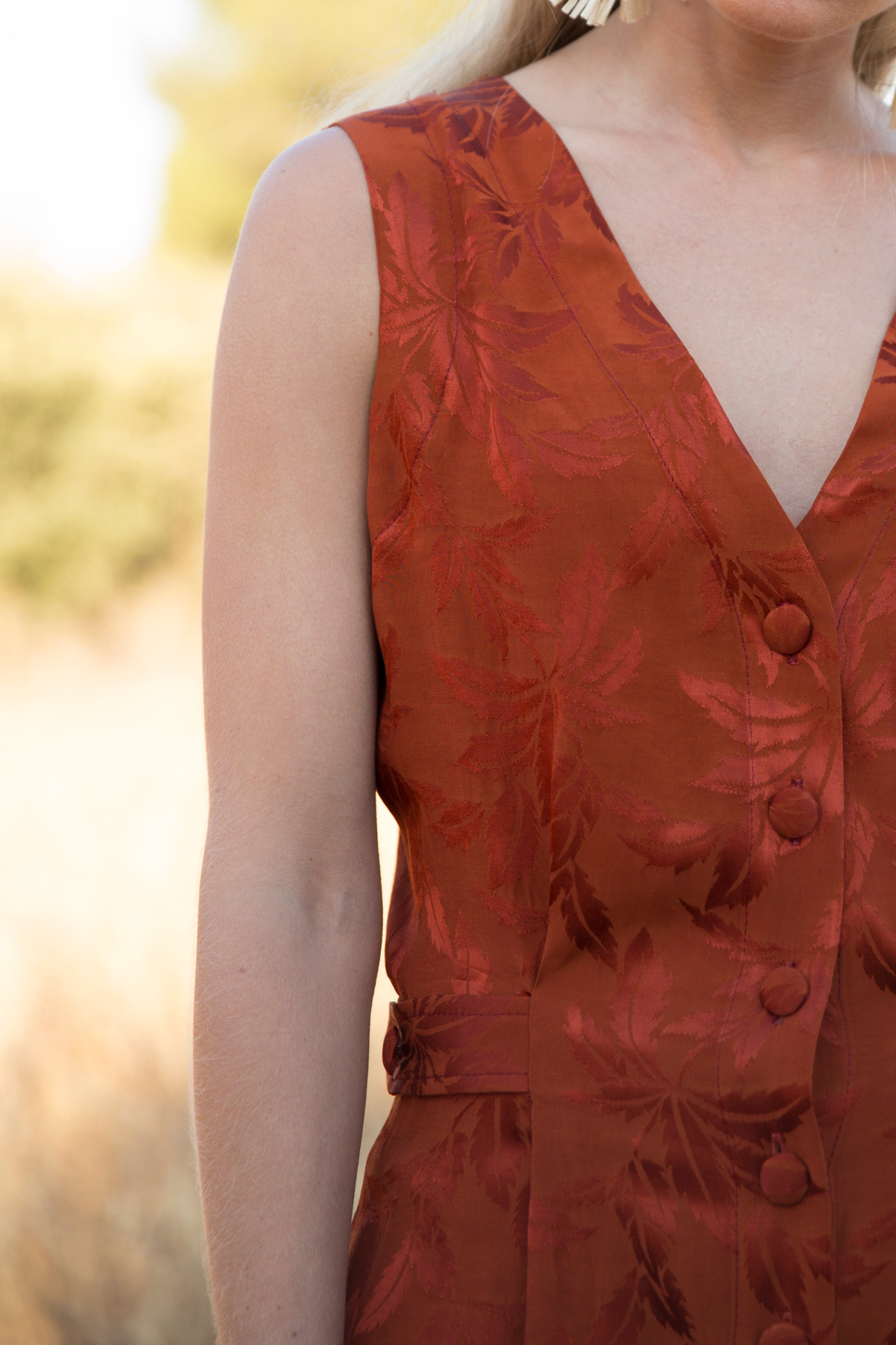 CAMEL PALM TREES BUTTONS TUNIC