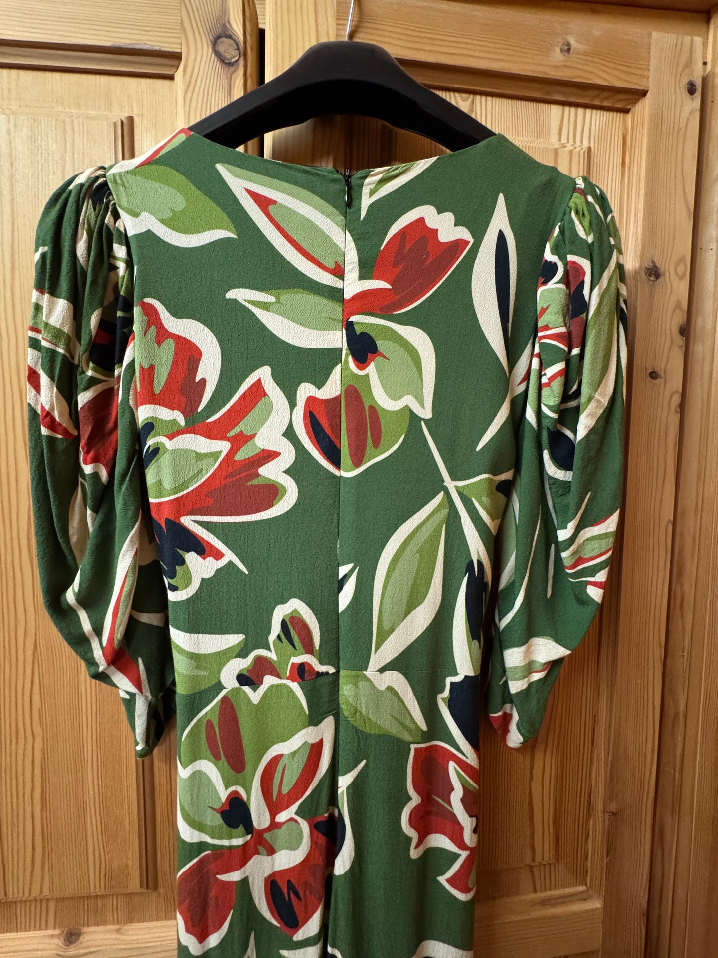 CORA DRESS GREEN LEAVES