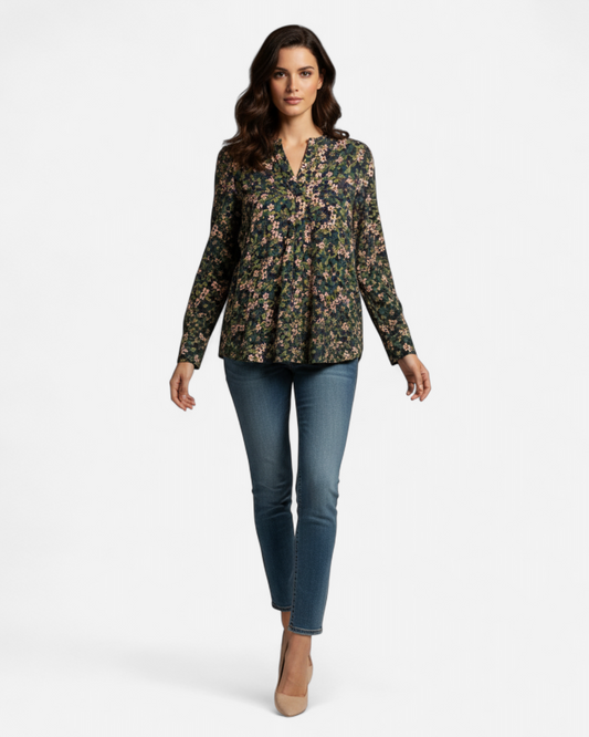 Blusa modelo Folk flores talla 38 o M