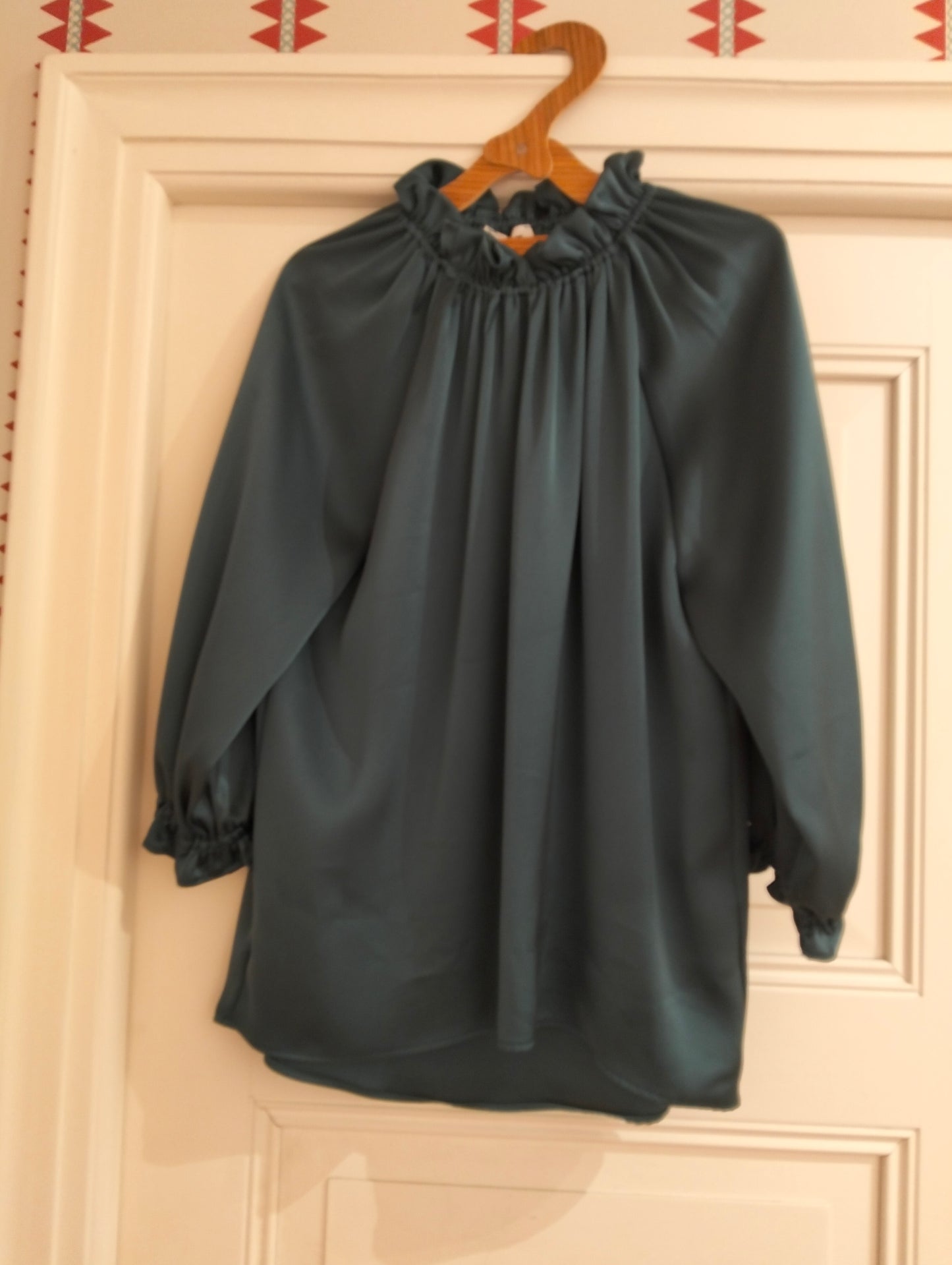 COBALT SATIN GOLA BLOUSE