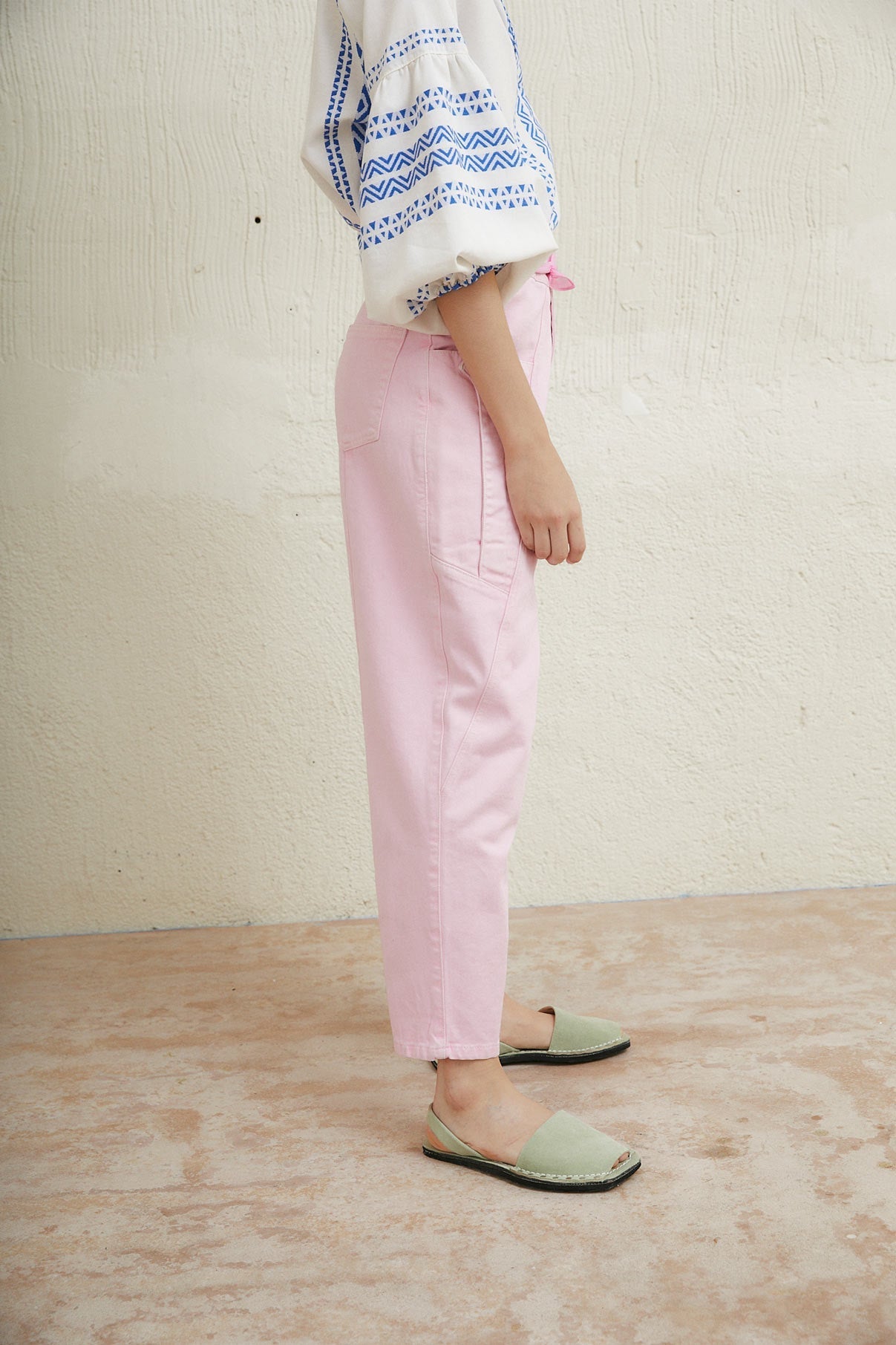 PINK TWILL CARGO JEANS