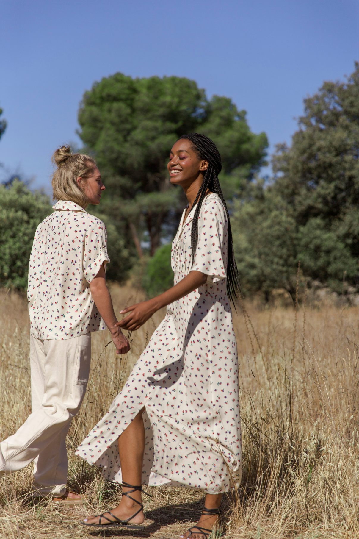 RAW PROVENCAL SLEEVES DRESS