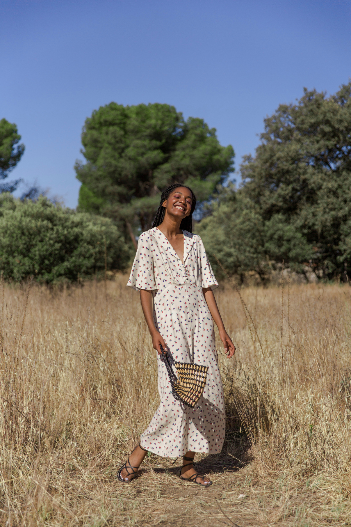RAW PROVENCAL SLEEVES DRESS