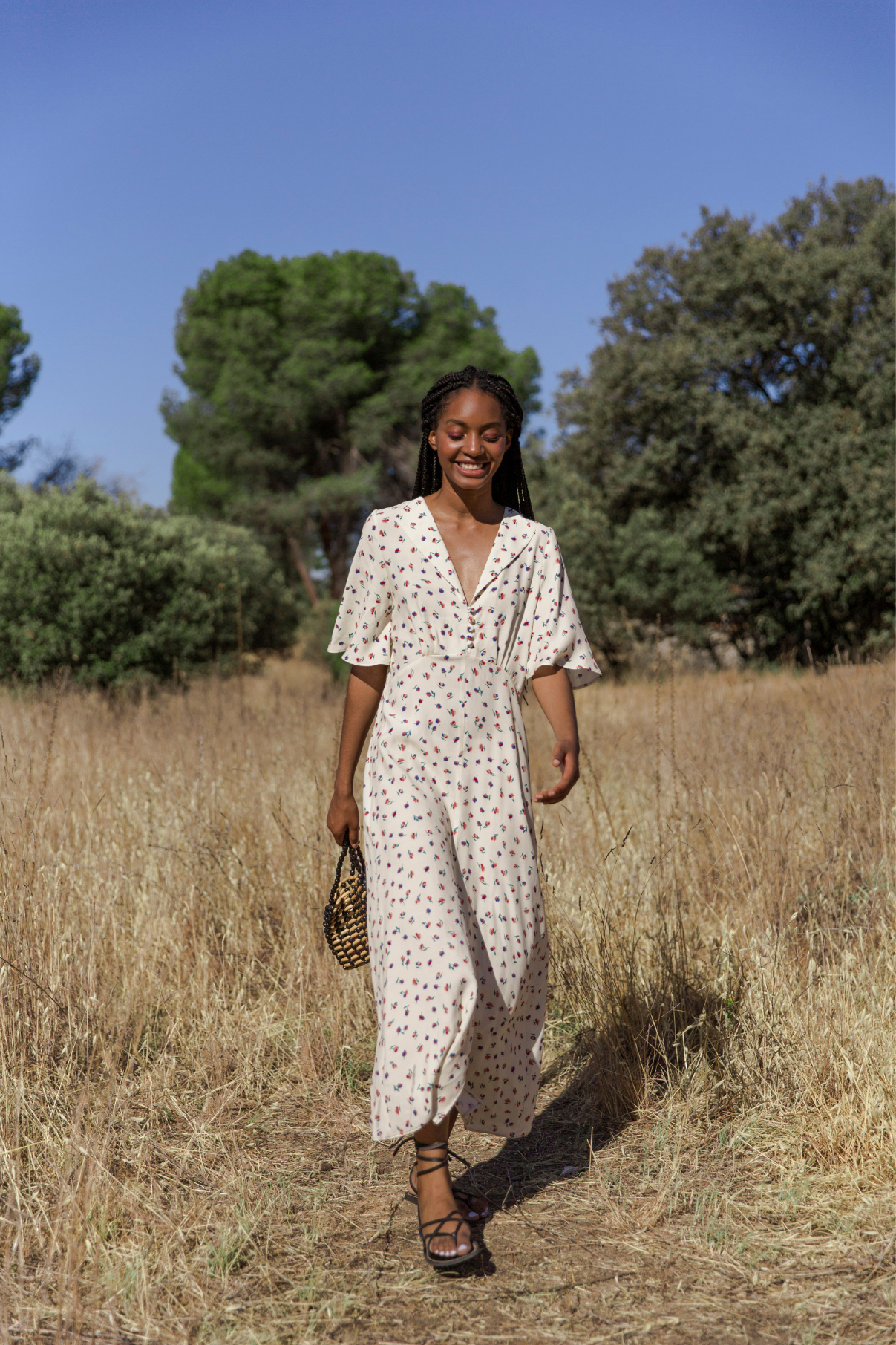 RAW PROVENCAL SLEEVES DRESS
