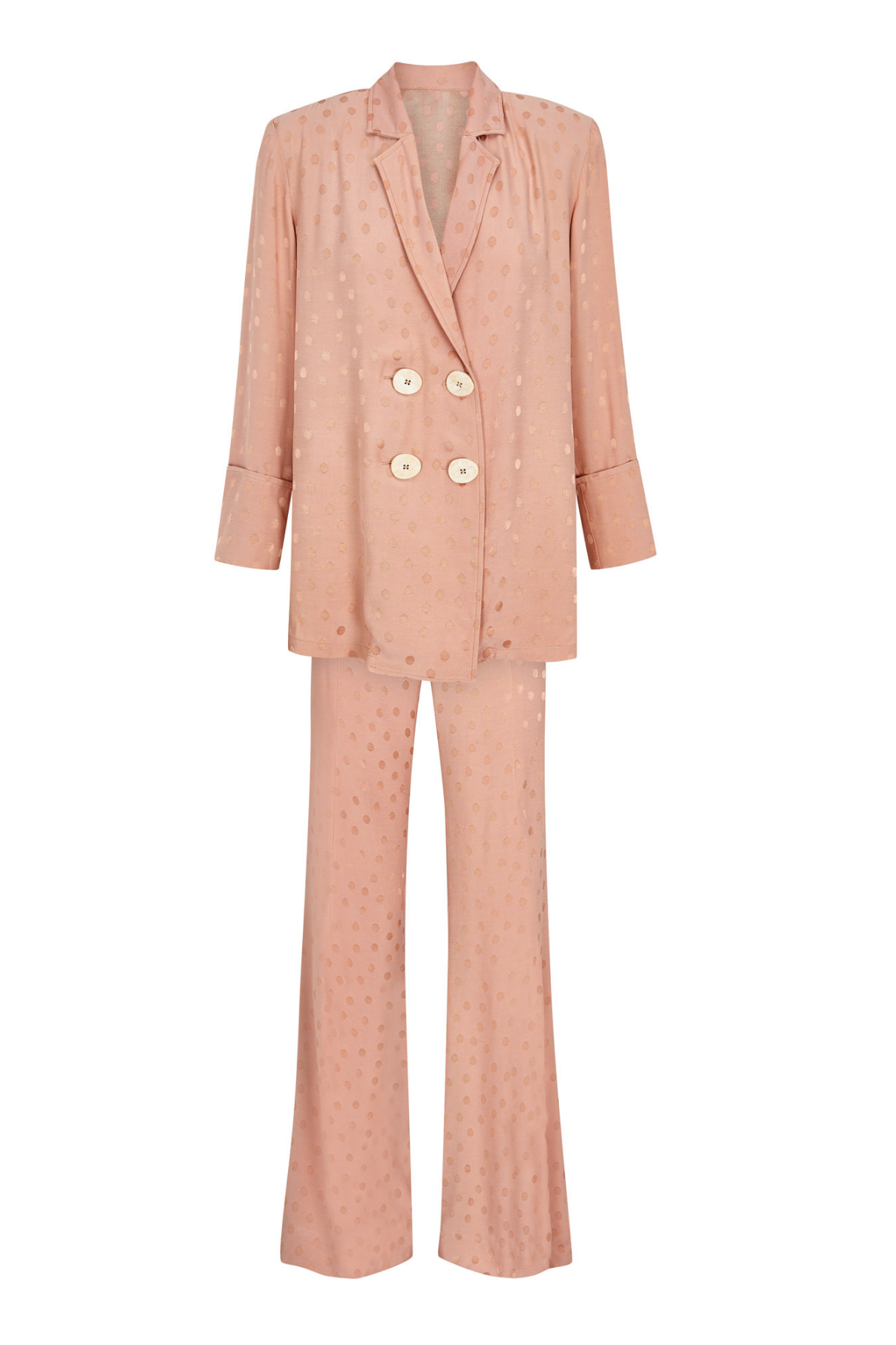 PLEATED PANTS NUDE TOPO