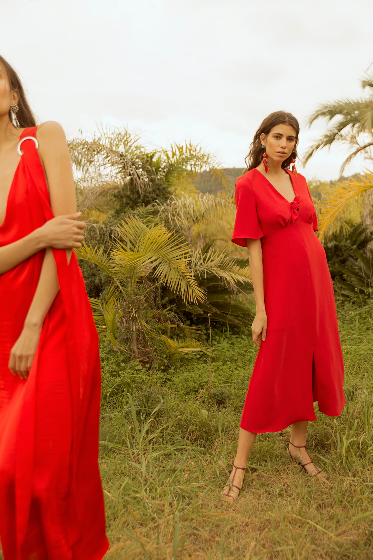 RED MISSOURI KNOT DRESS