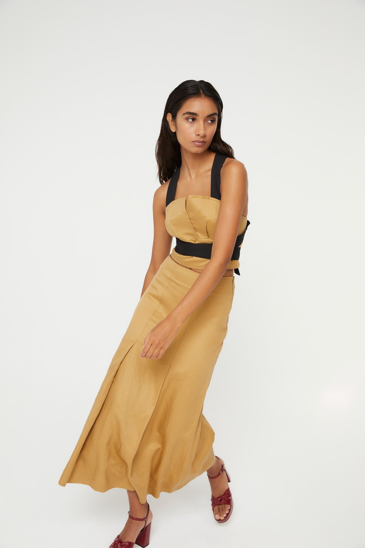 TOP ALEJANDRA LINEN OCHRE