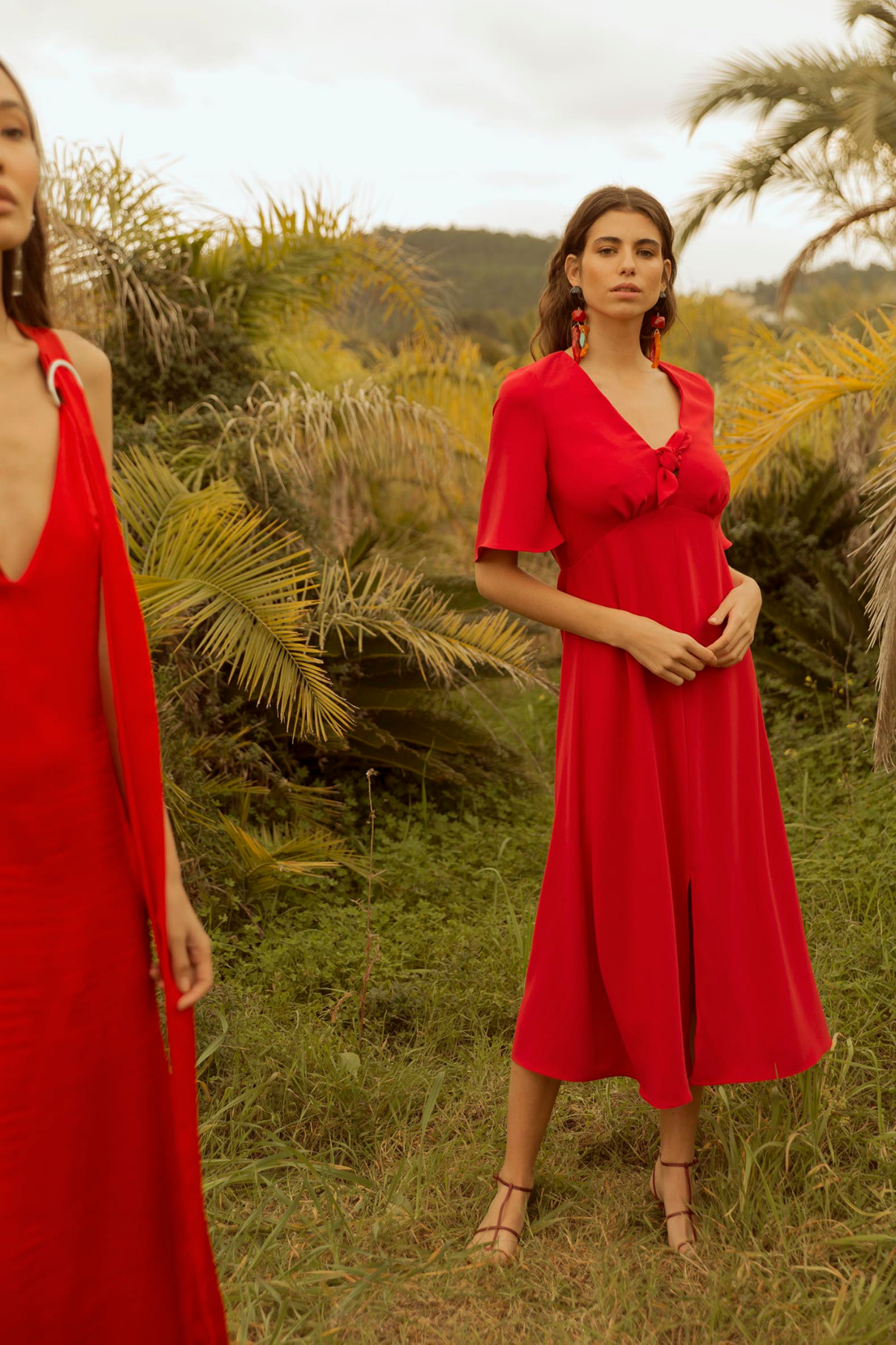 RED MISSOURI KNOT DRESS