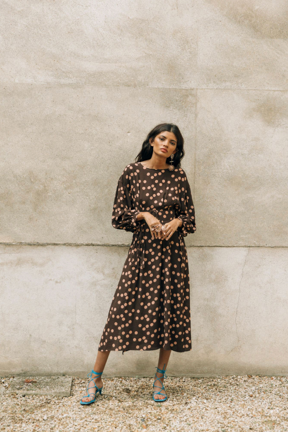 BIARRITZ BROWN POLKA DOT DRESS