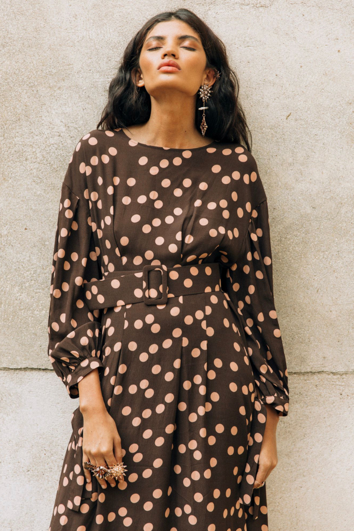 BIARRITZ BROWN POLKA DOT DRESS