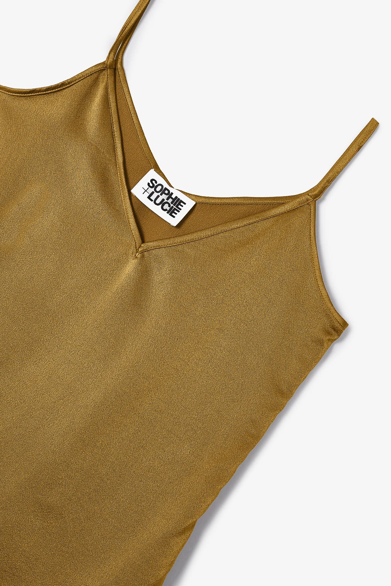 TOBACCO SATIN LINGERIE TOP