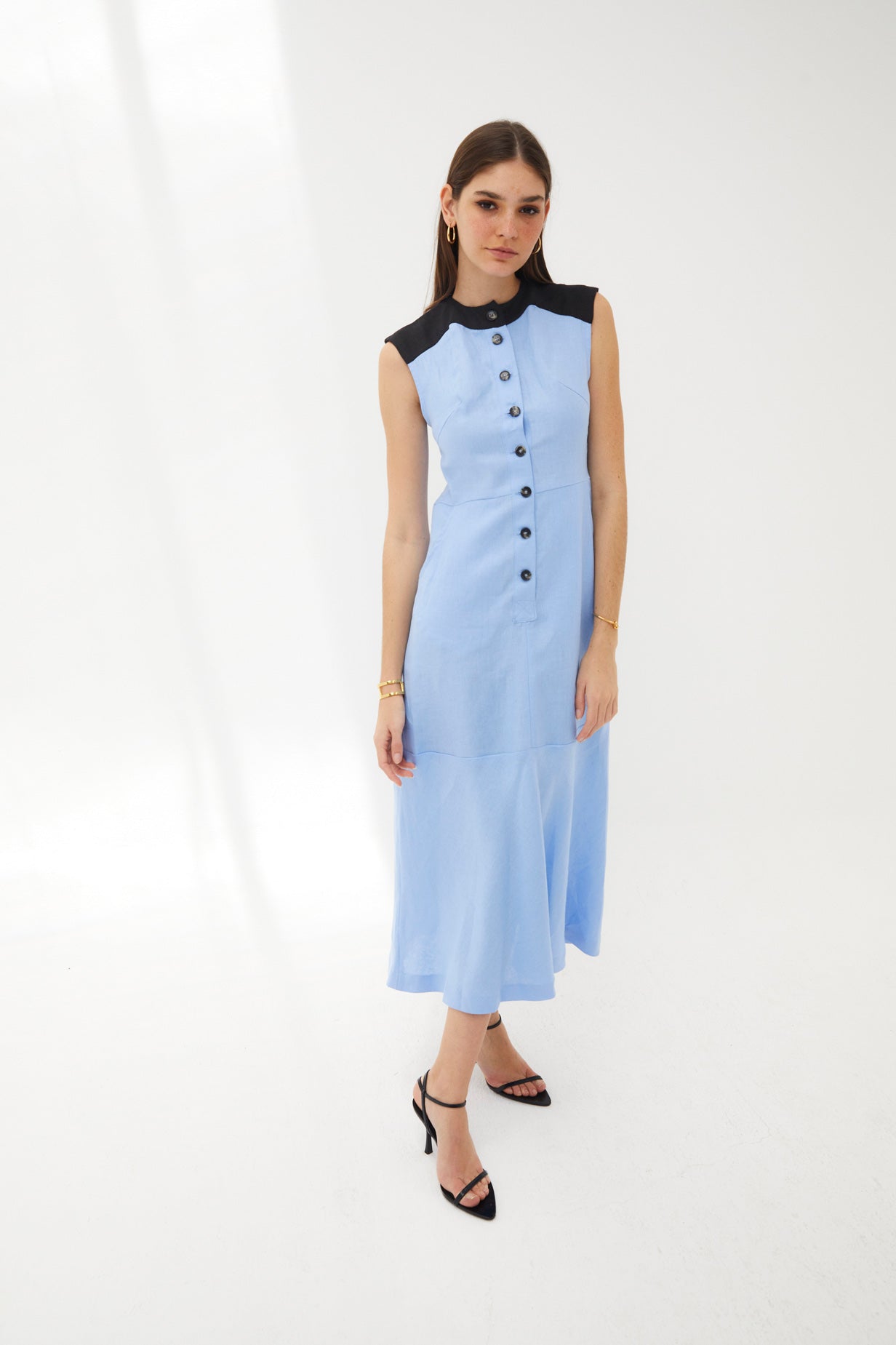 APRIL BLUE LINEN DRESS