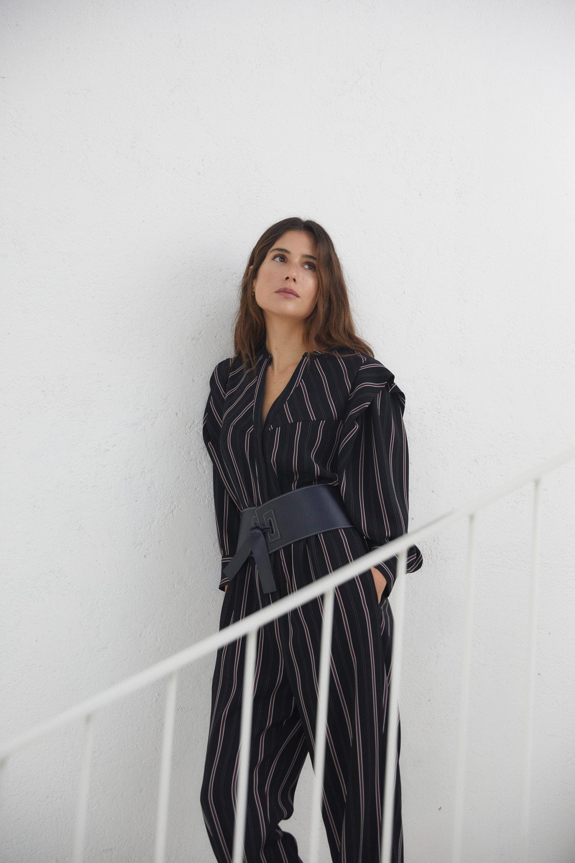 RED STRIPED FOLK OVERALL