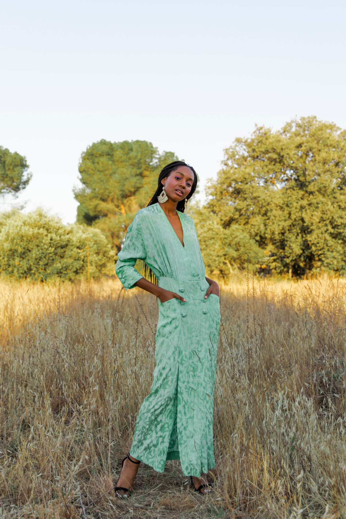 GIORGIA JADE EMBROIDERED DRESS