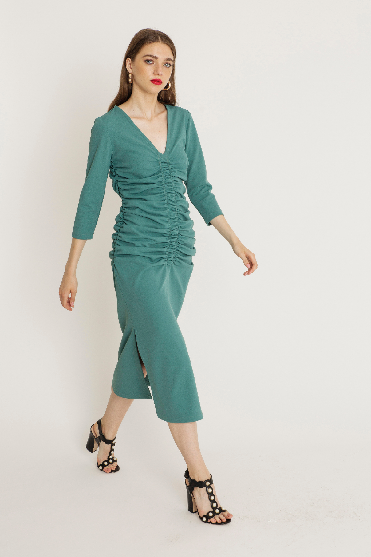 ROCHAS COBALT RUBBER DRESS