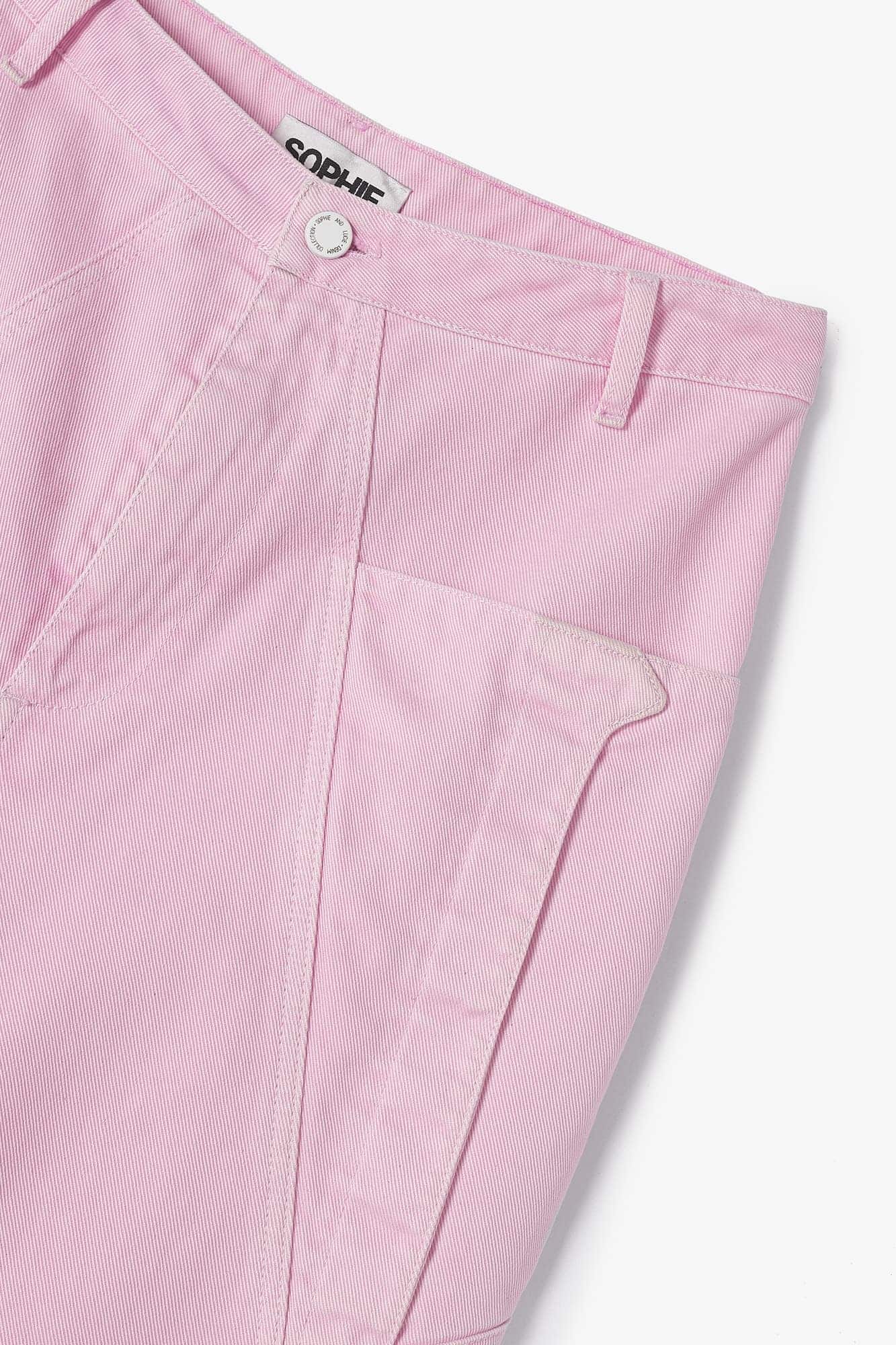 PINK TWILL CARGO JEANS