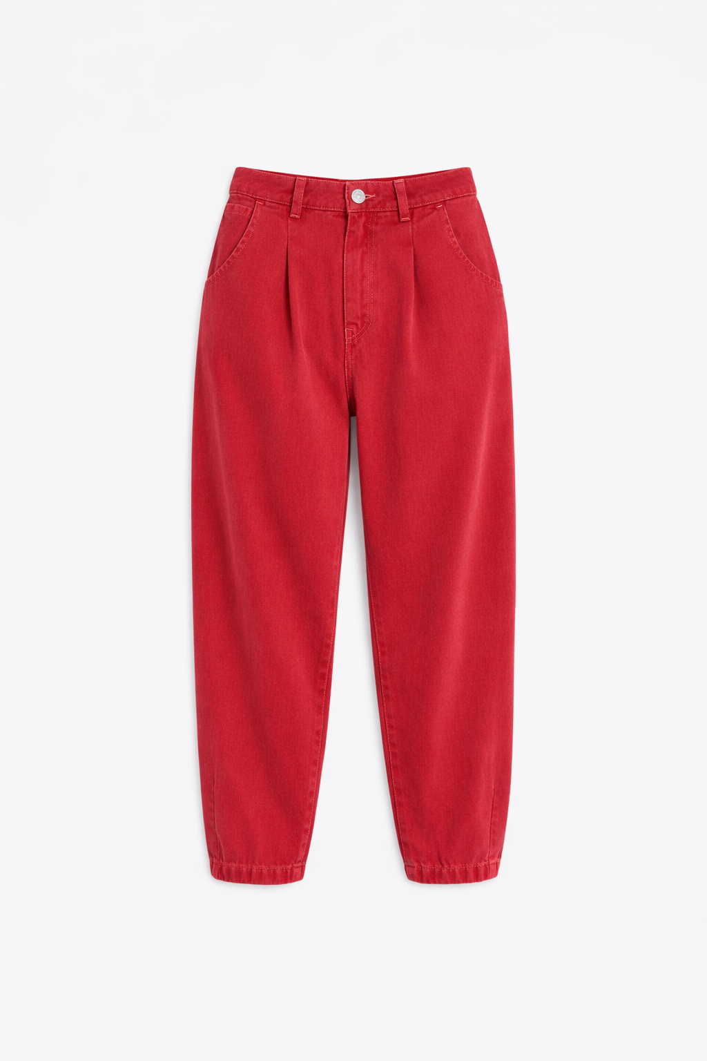 RED TWILL BOYFRIEND JEANS