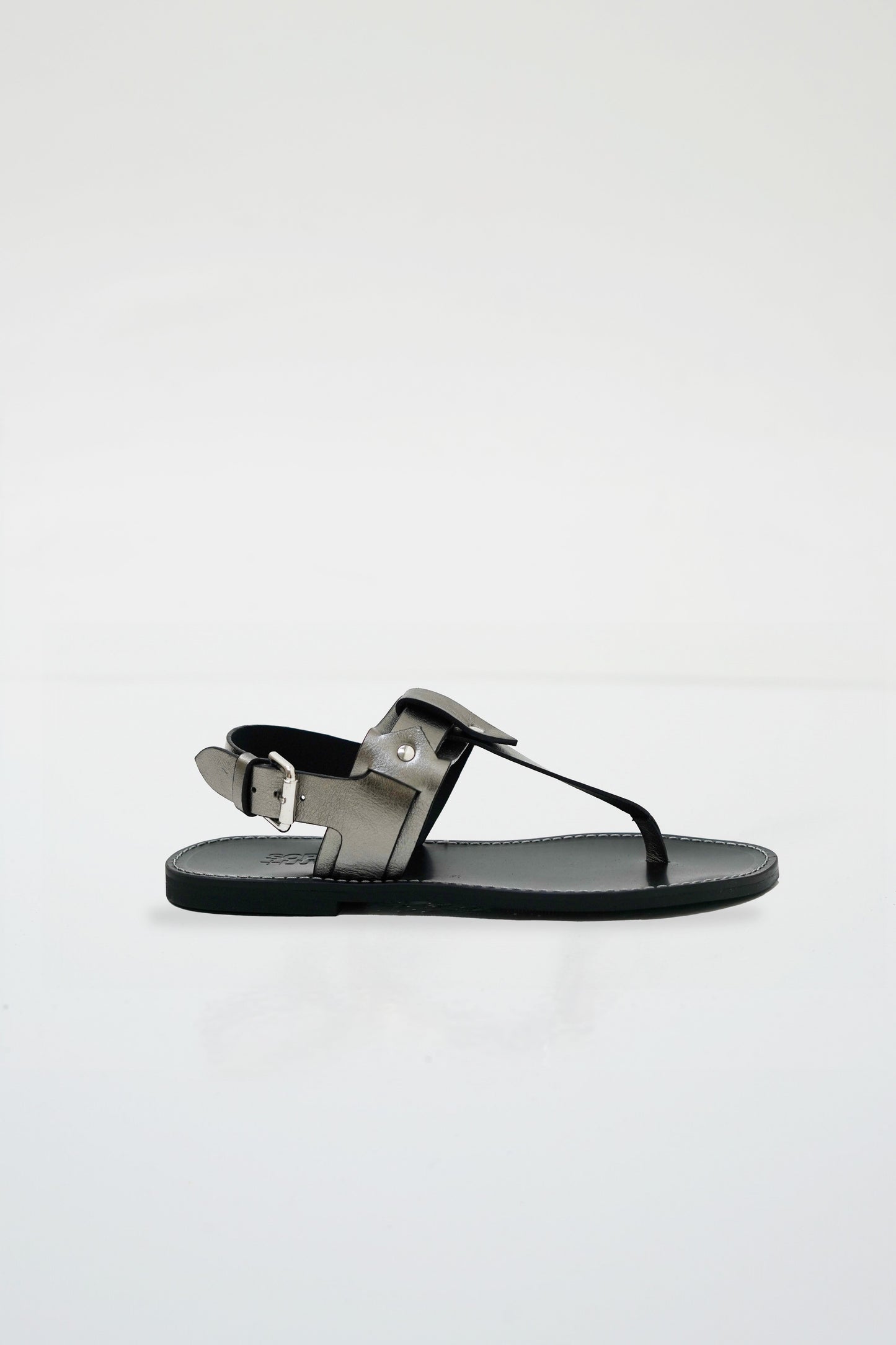 CATALINA SILVER LEATHER SANDAL
