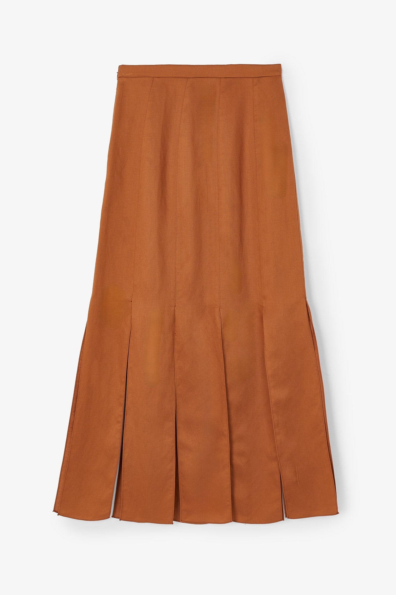 CARAMEL LINEN STRAP SKIRT