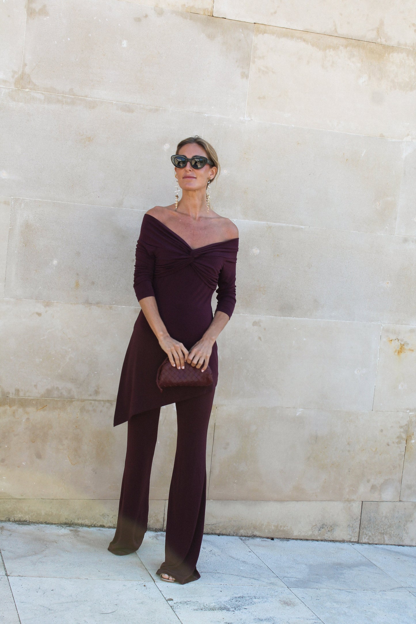 SIXTY BURGUNDY KNIT PANTS