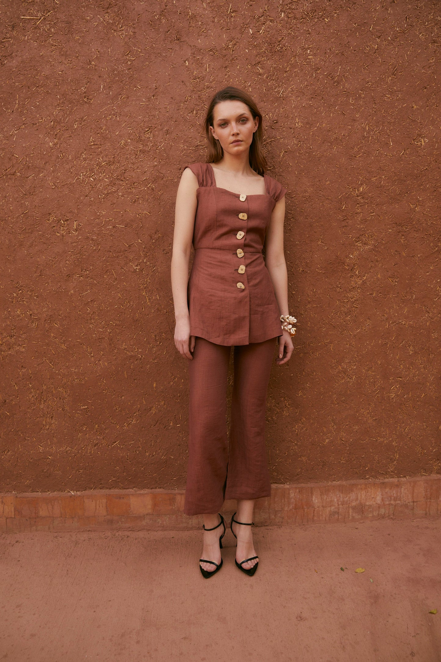 BROWN CRASH CORSET TUNIC