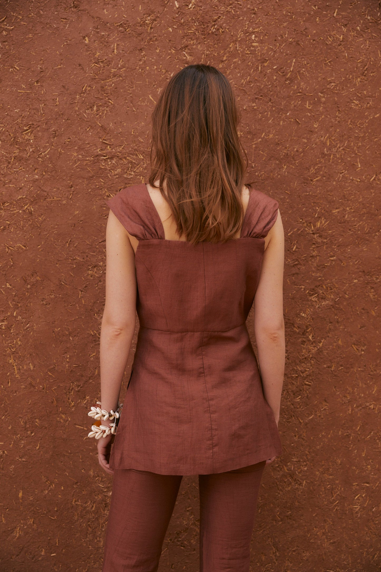 BROWN CRASH CORSET TUNIC