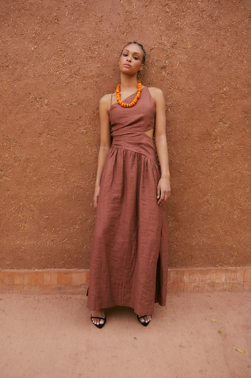 PEGY CRASH TERRACOTTA DRESS