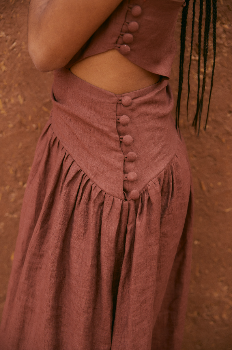 PEGY CRASH TERRACOTTA DRESS