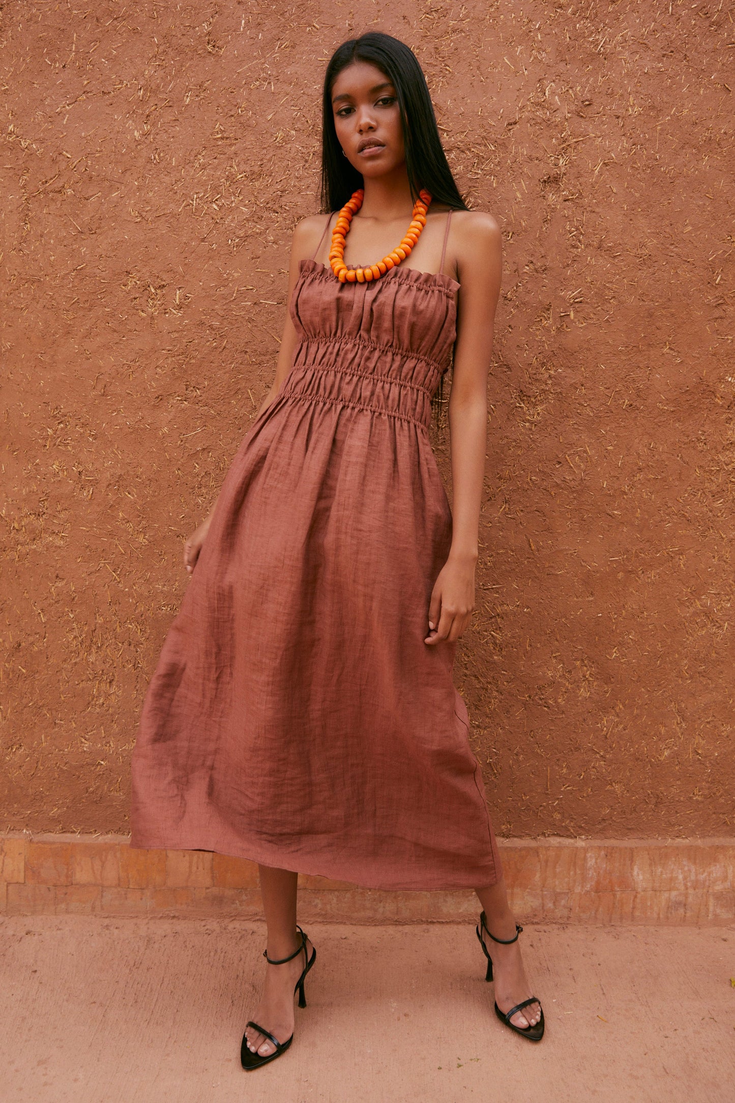 ONE CRASH TERRACOTTA DRESS