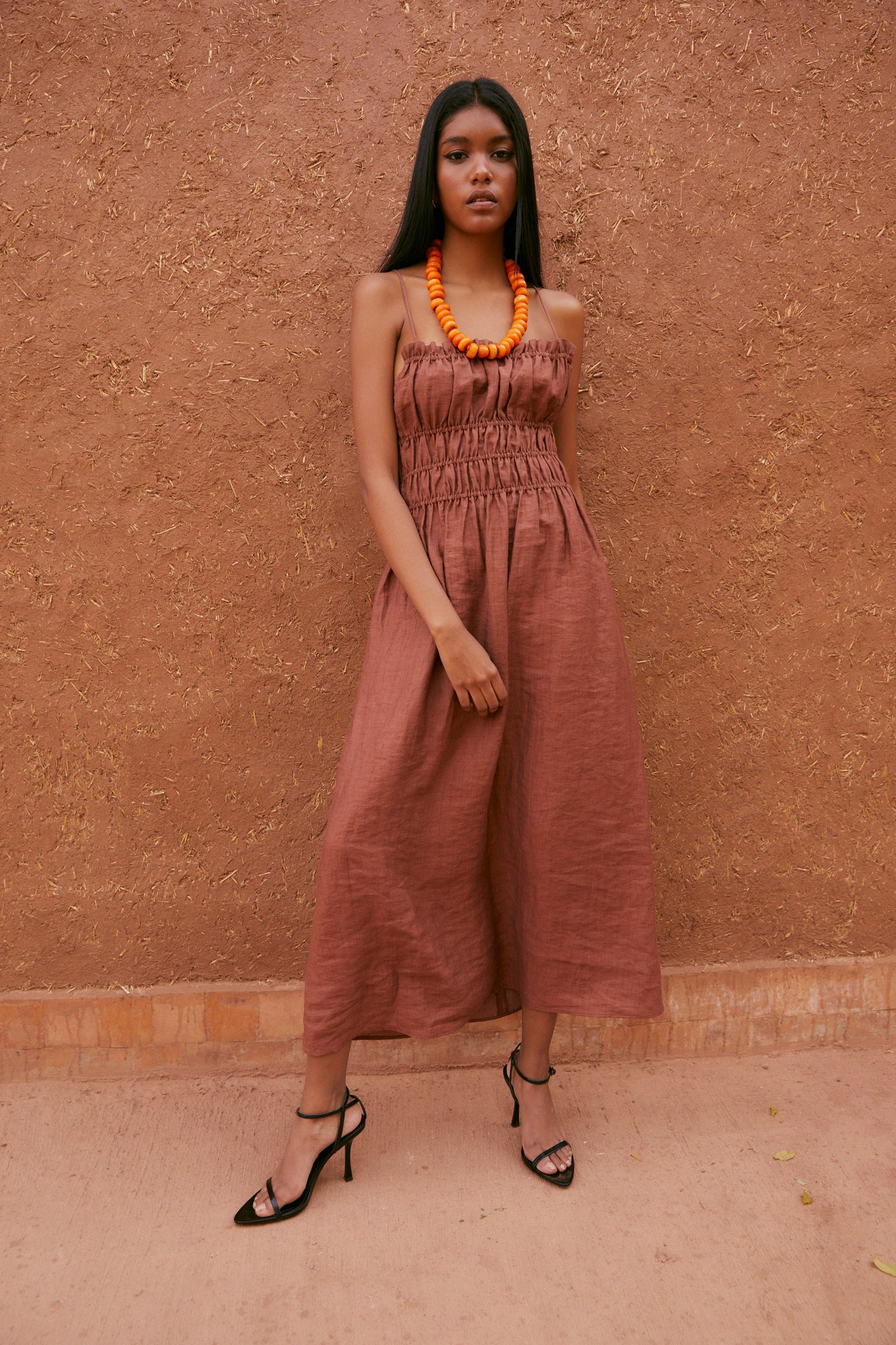 ONE CRASH TERRACOTTA DRESS