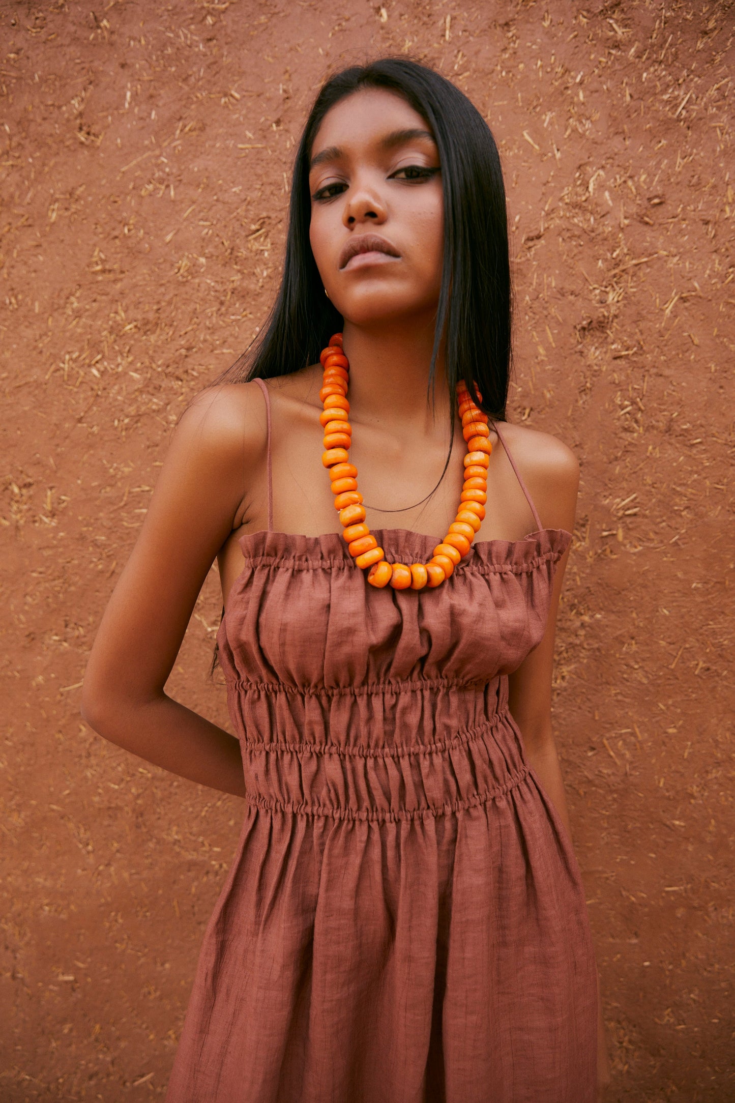 ONE CRASH TERRACOTTA DRESS