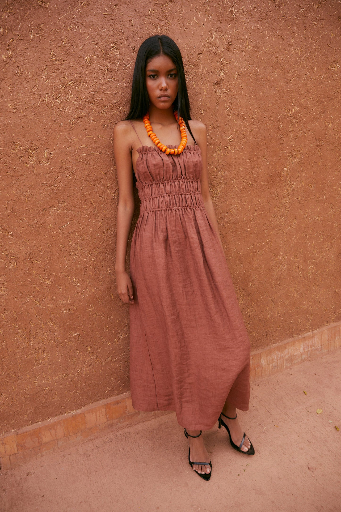 ONE CRASH TERRACOTTA DRESS