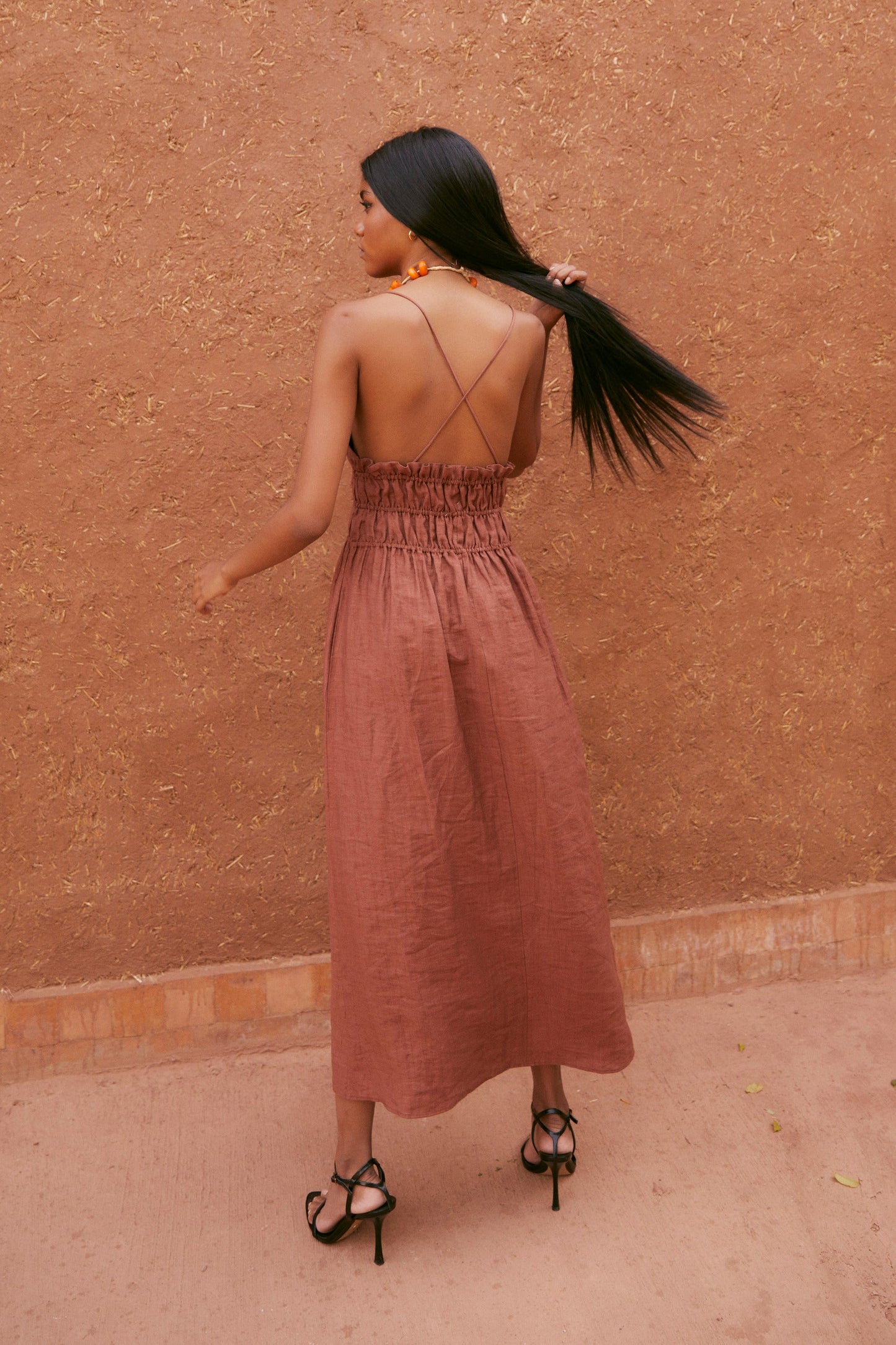 ONE CRASH TERRACOTTA DRESS
