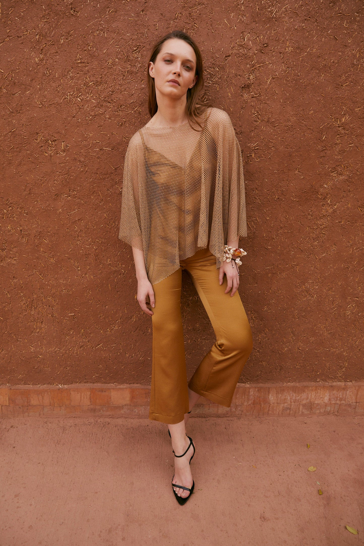 SIXTY SATIN TOBACCO PANTS