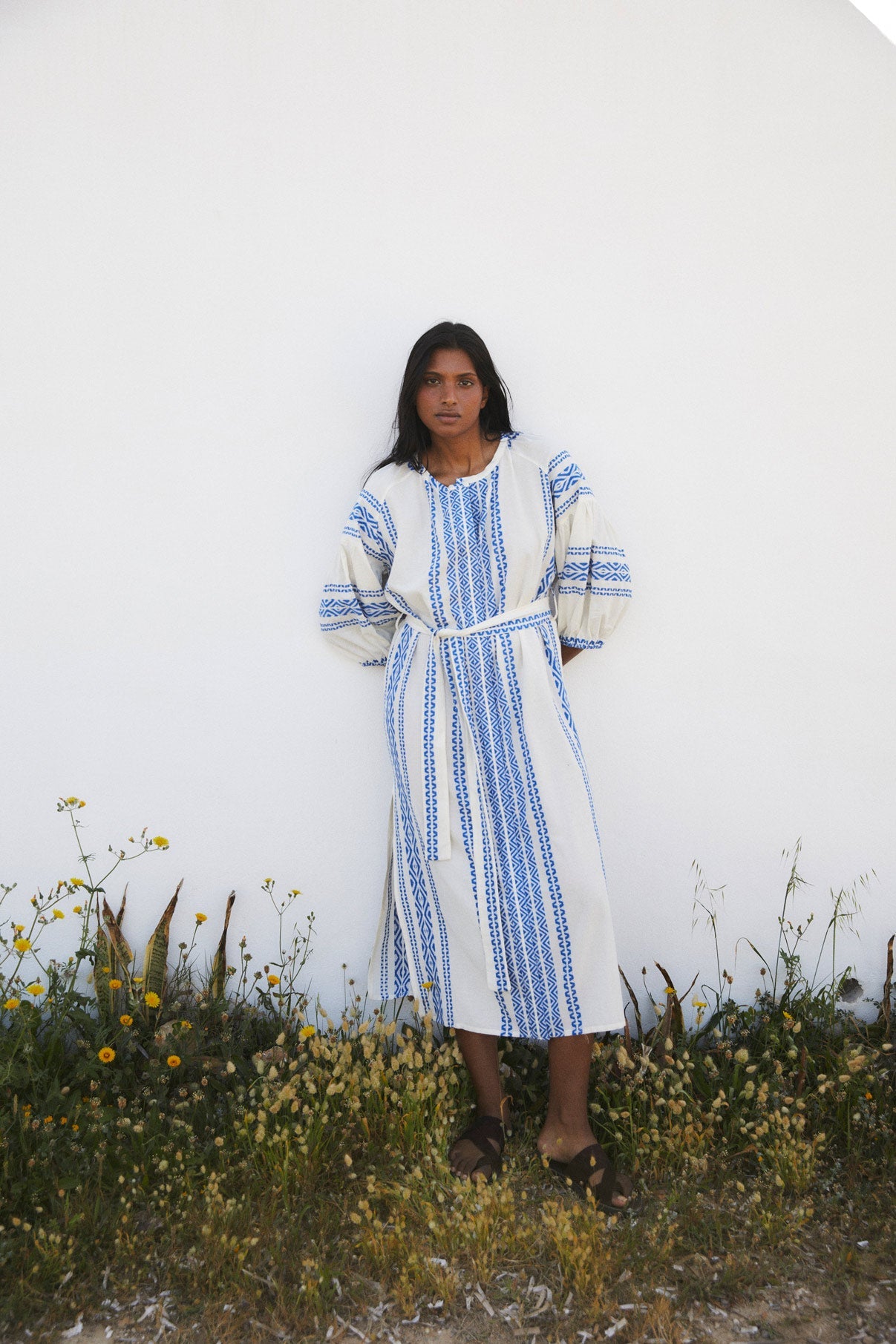 BLACK TUNIC WITH BLUE FRENCH FRINGES