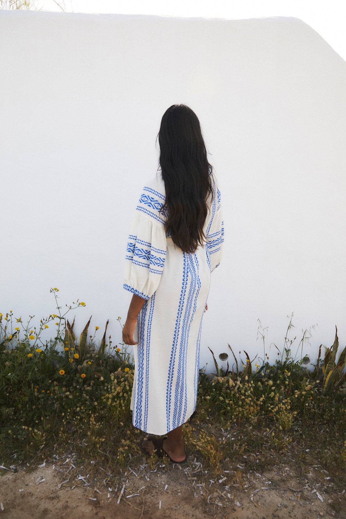 BLACK TUNIC WITH BLUE FRENCH FRINGES