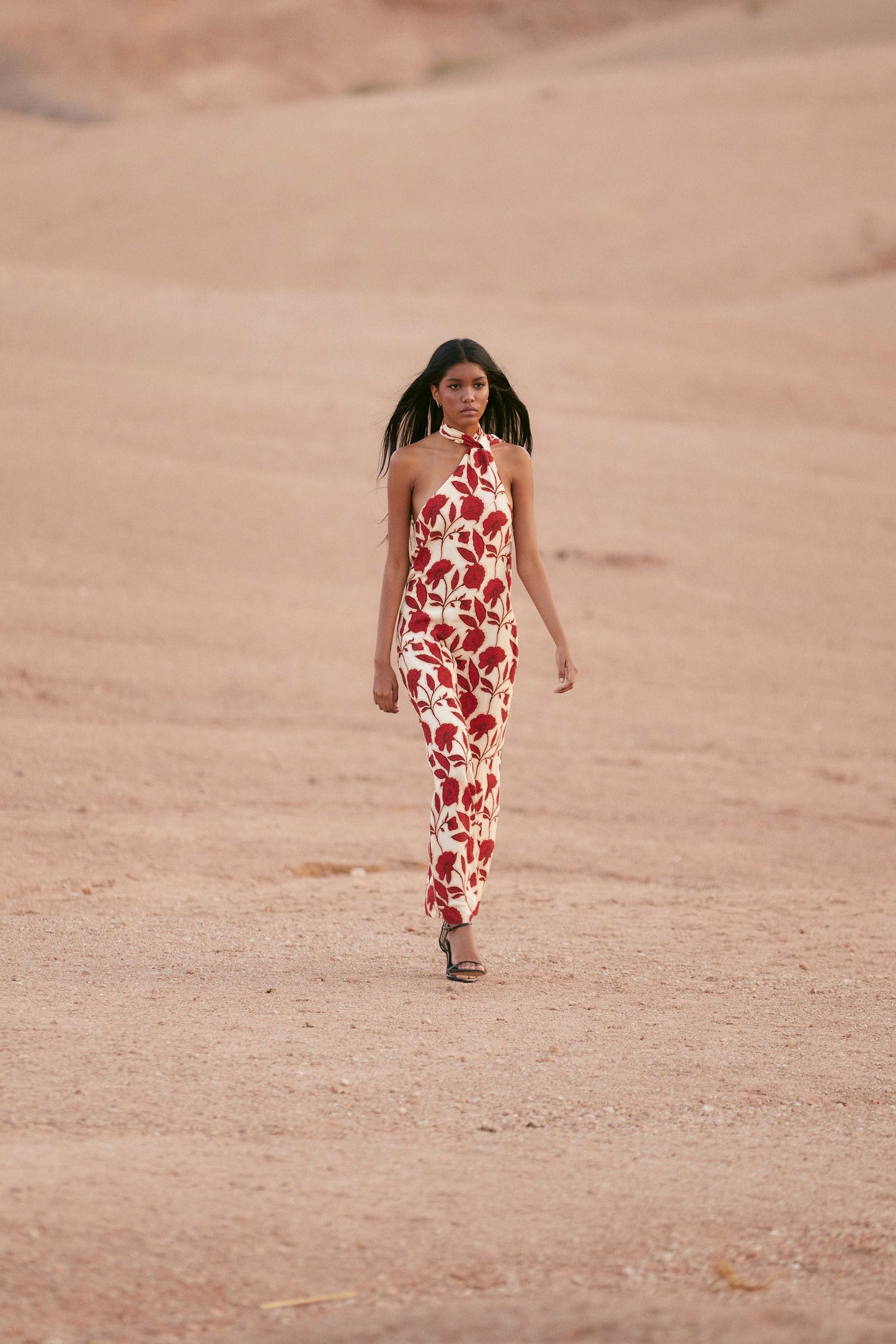 JOHANA RED HALTER DRESS