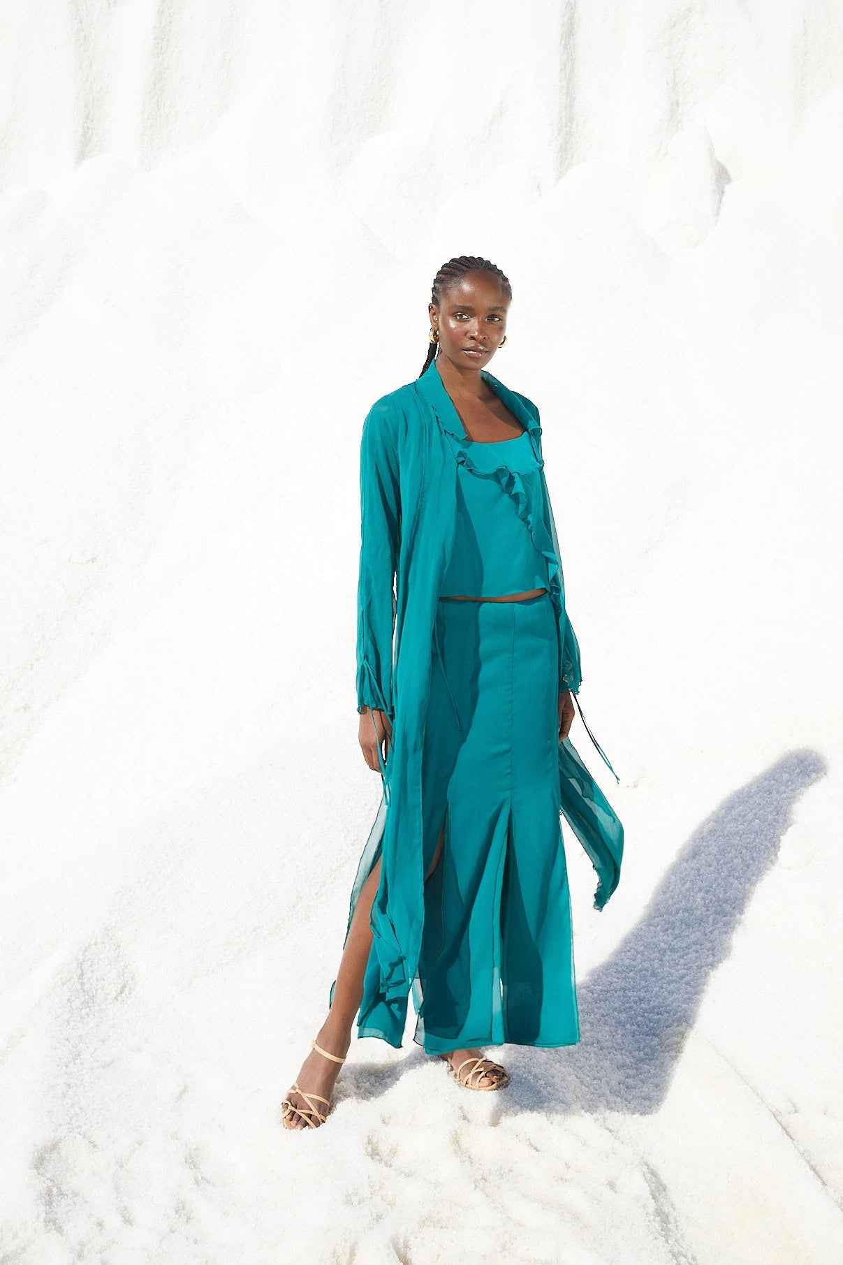 COBALT BAMBULA CHIFFON TUNIC