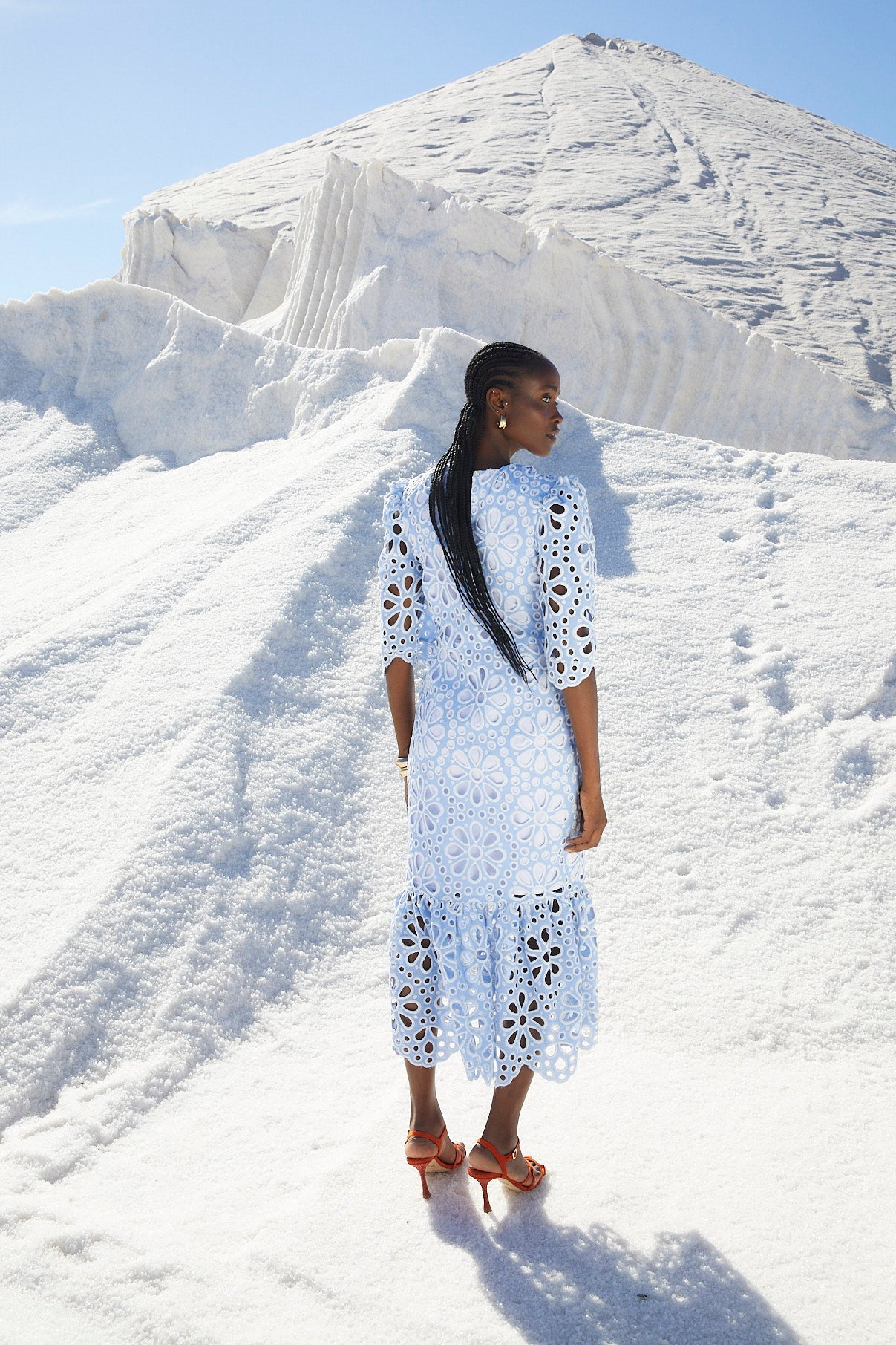 LEYRE BLUE DIE-CUT DRESS