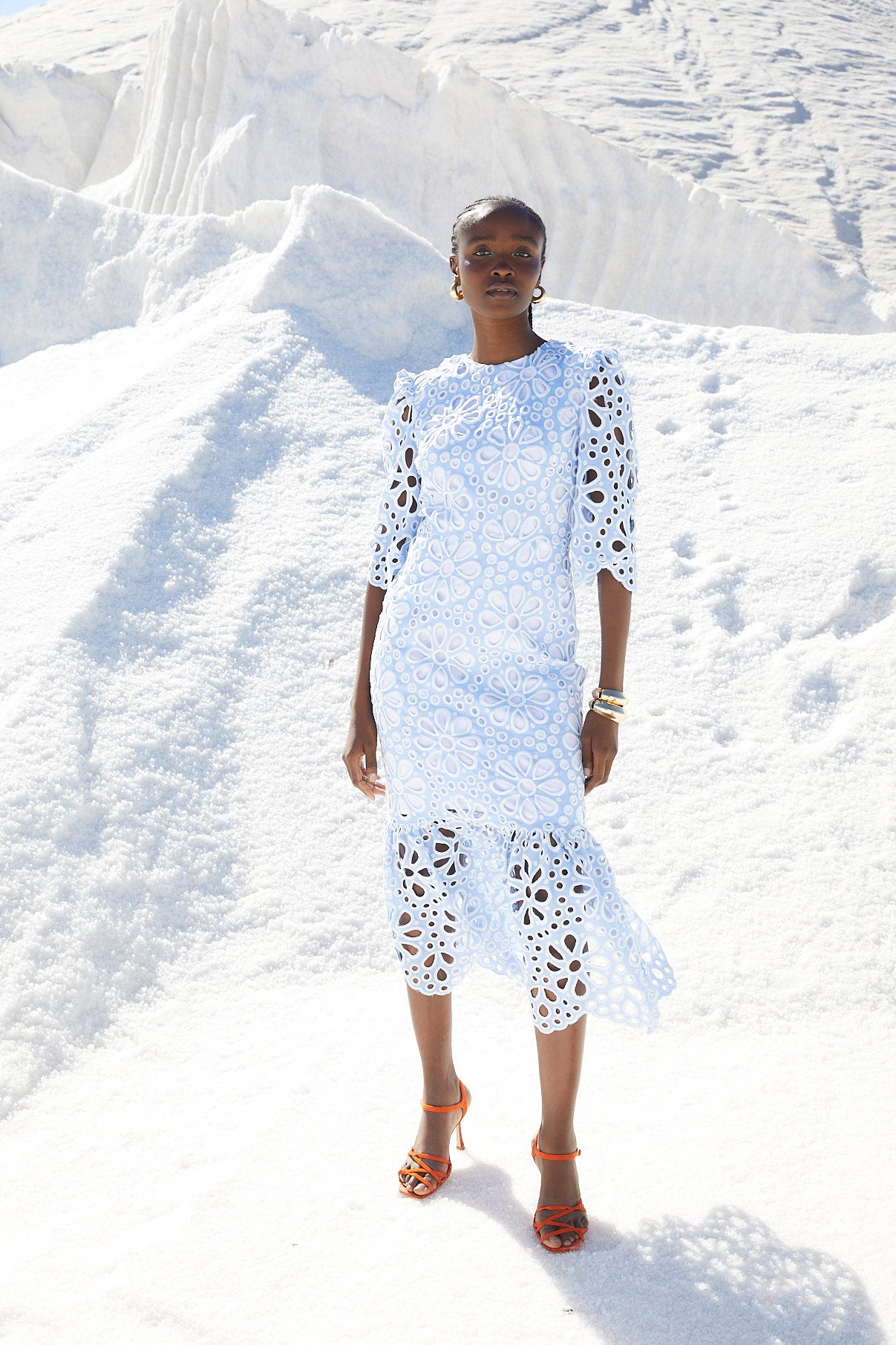 LEYRE BLUE DIE-CUT DRESS
