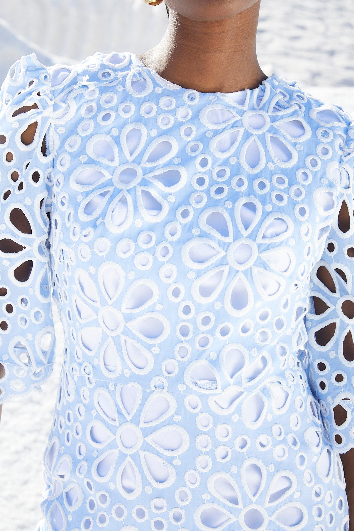 LEYRE BLUE DIE-CUT DRESS