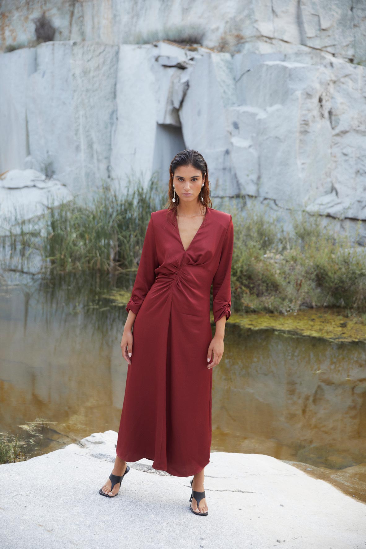 FERNANDA SIENA SATIN DRESS