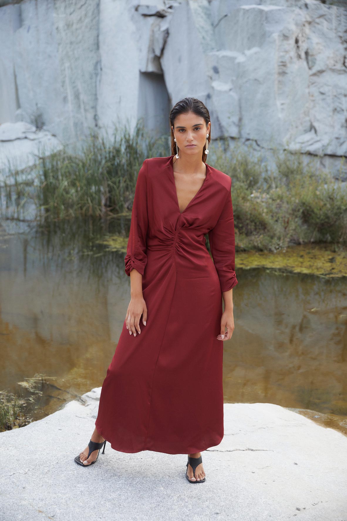 FERNANDA SIENA SATIN DRESS
