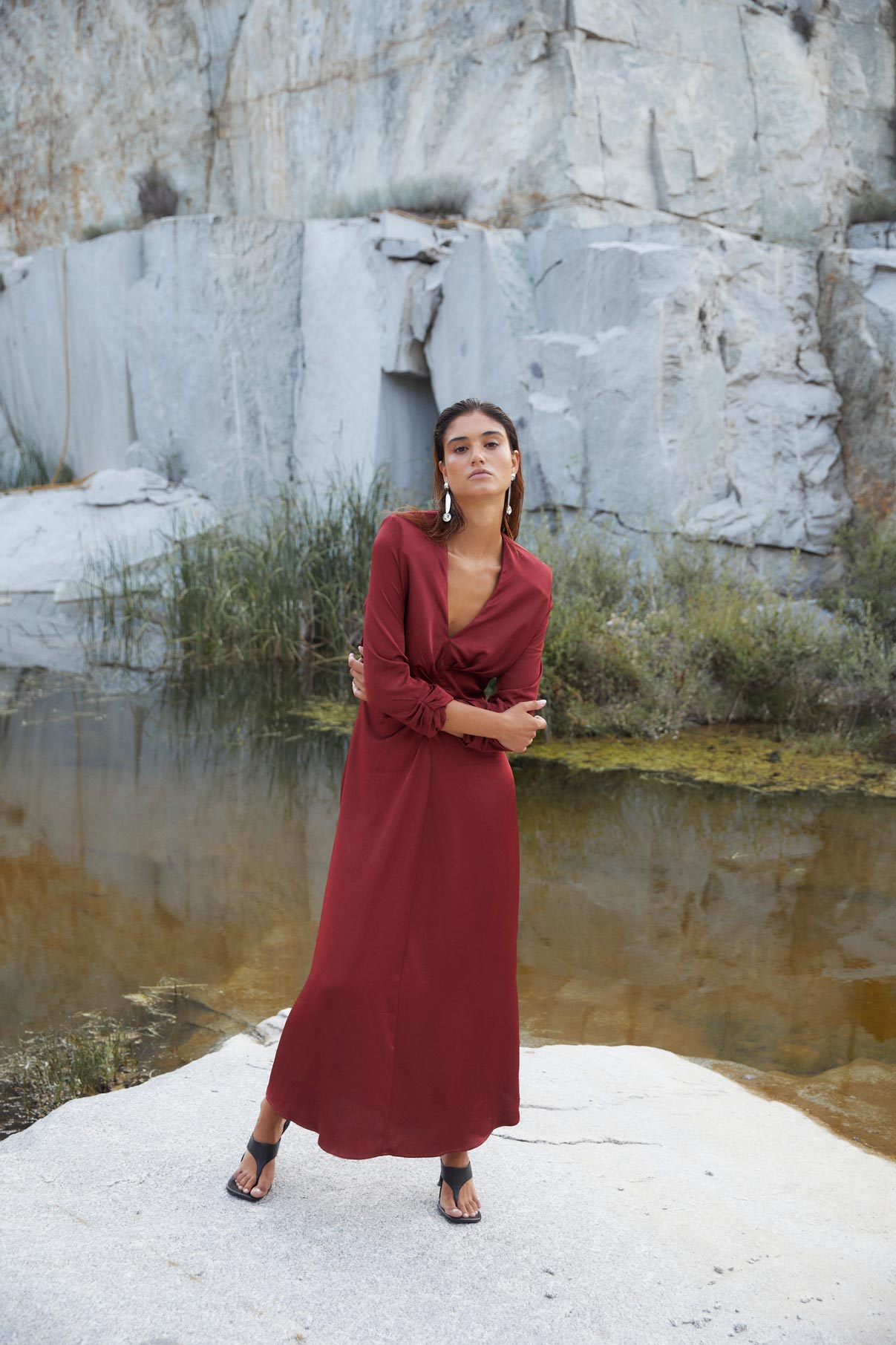 FERNANDA SIENA SATIN DRESS