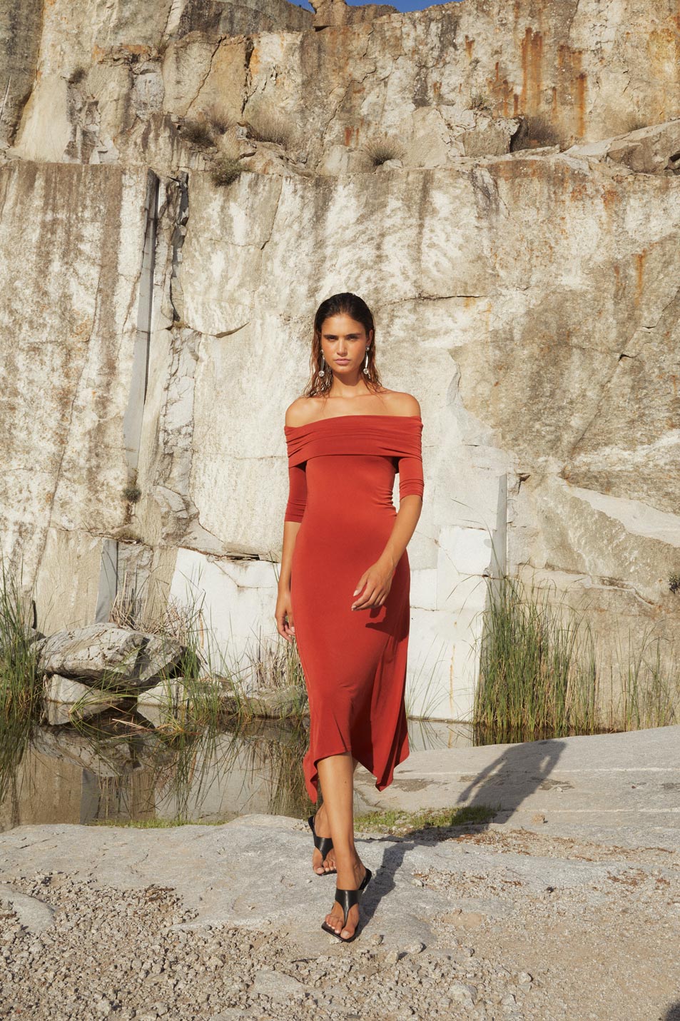 GILDA DRESS IN TILES STITCH