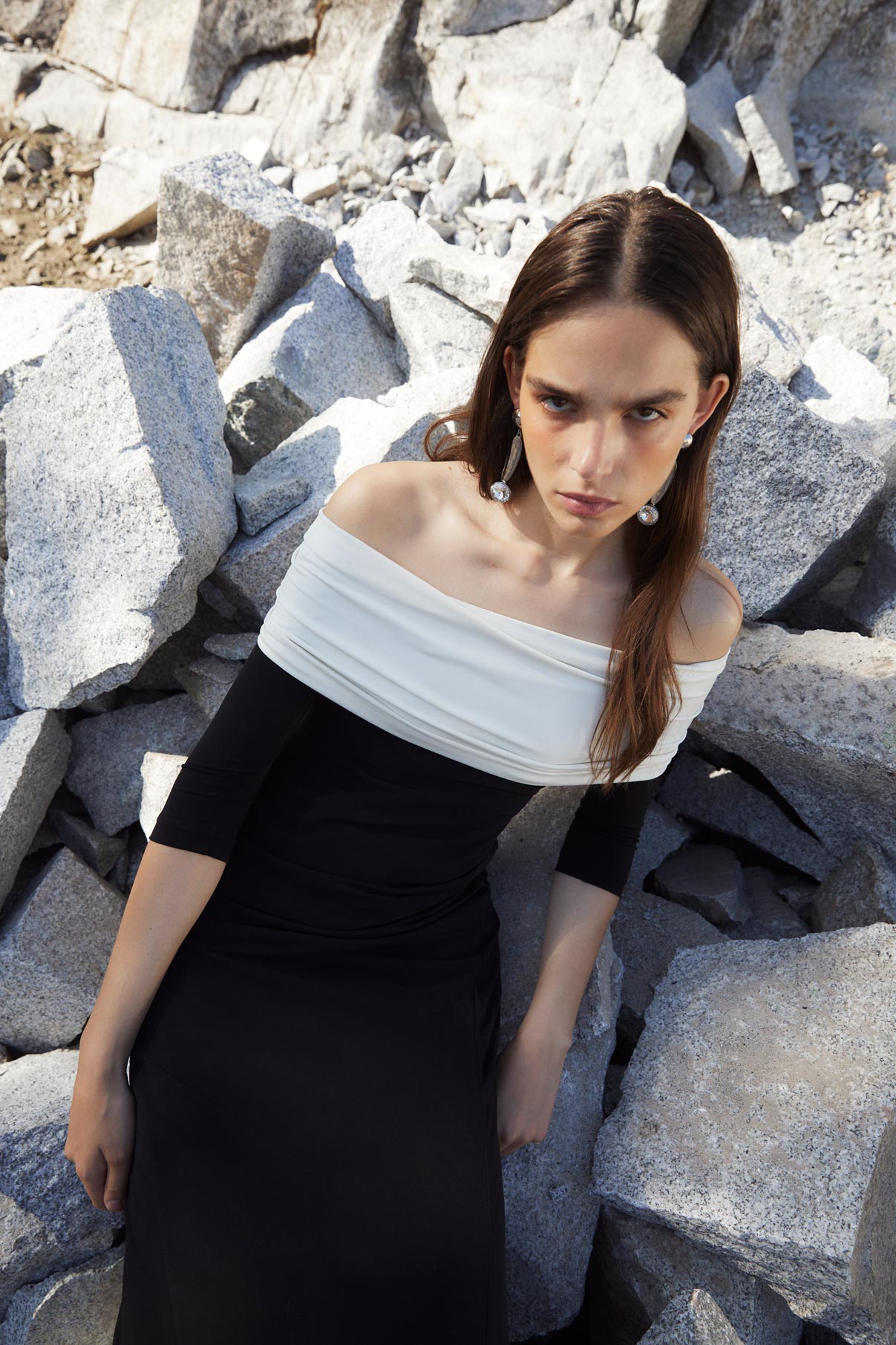 GILDA DRESS IN TWO-TONE KNIT