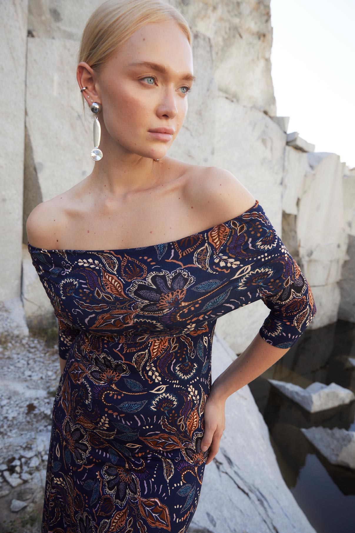 GILDA DRESS INDI BLUE KNIT