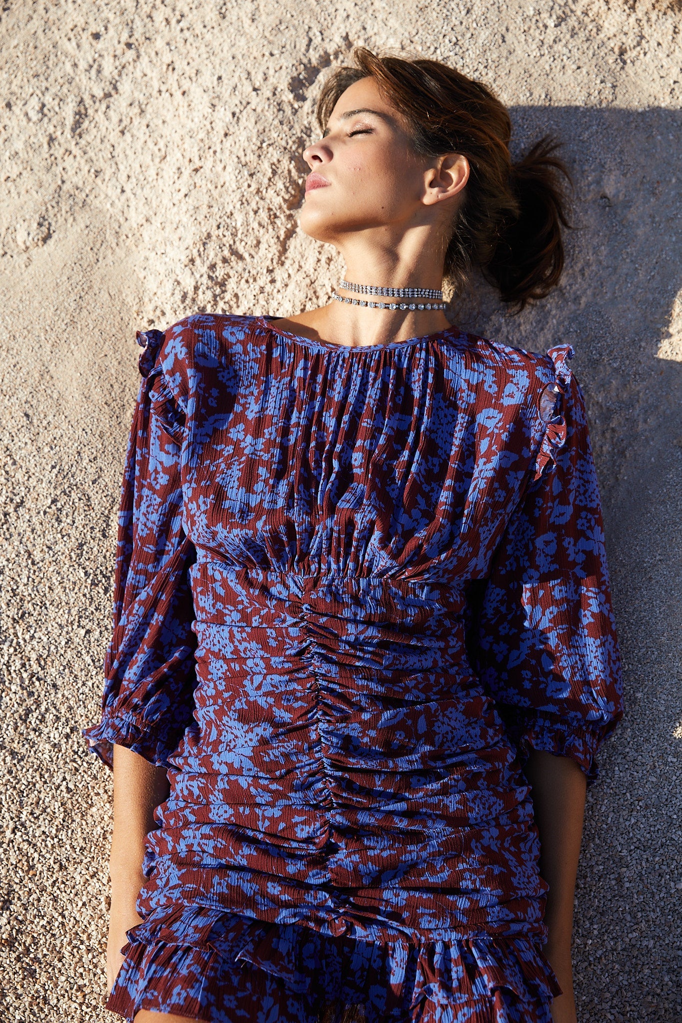 LANDA DRESS WITH TWO-TONE FLOWER