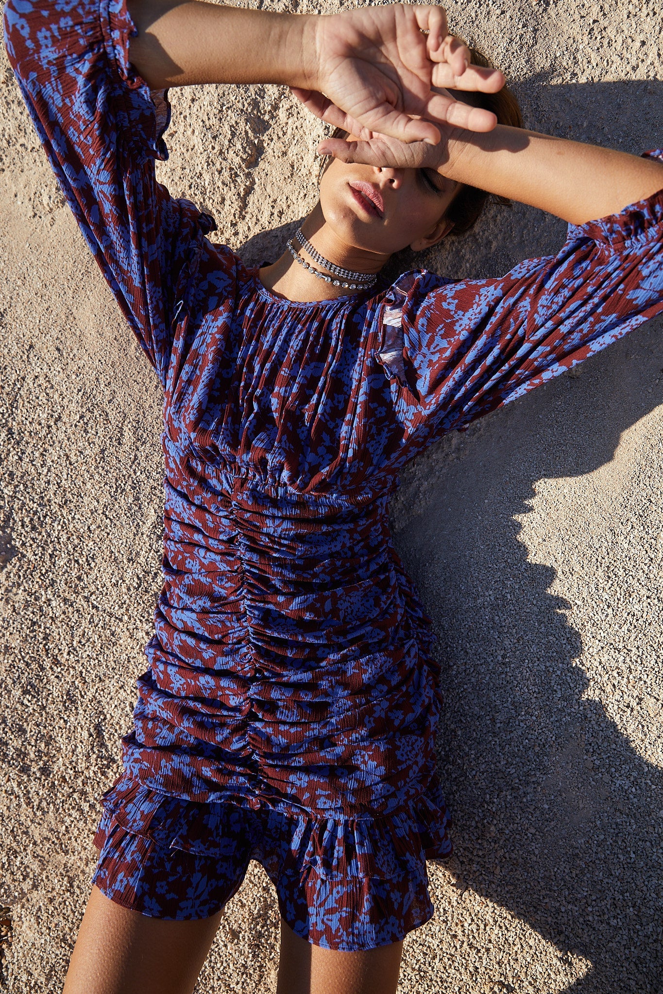 LANDA DRESS WITH TWO-TONE FLOWER