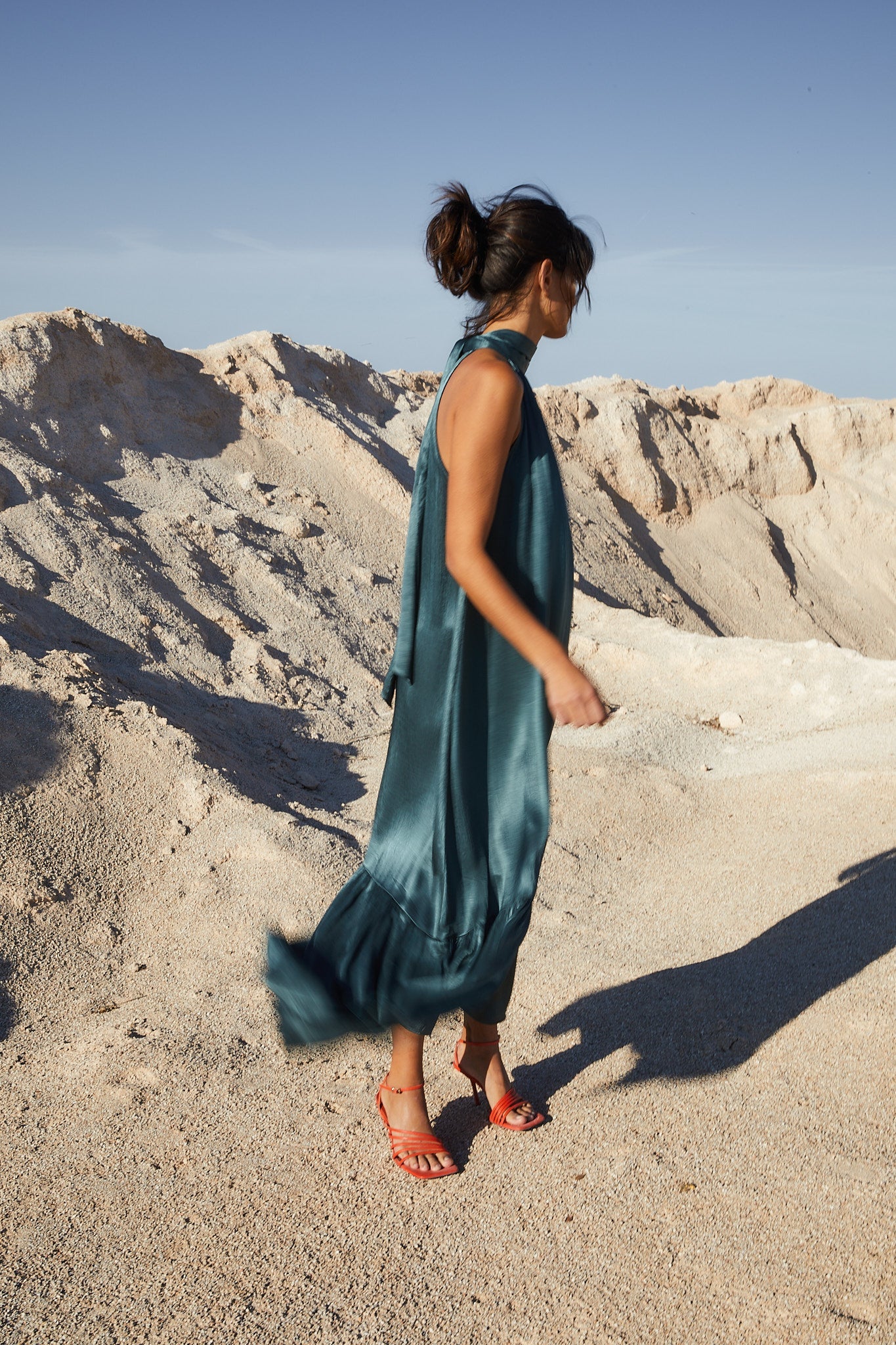SATIN HALTER DRESS